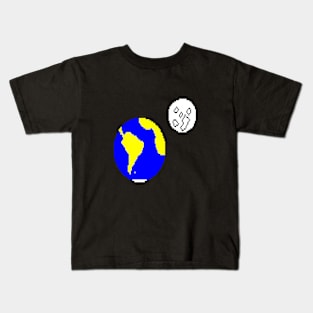 Earth and Moon Pixel Art Kids T-Shirt